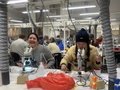 Barbara and echo participating in workshop